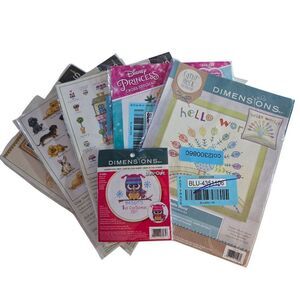 Lot of 5 Dimensions Embroidery & Cross-Stitch Kit Assortment crafts thread